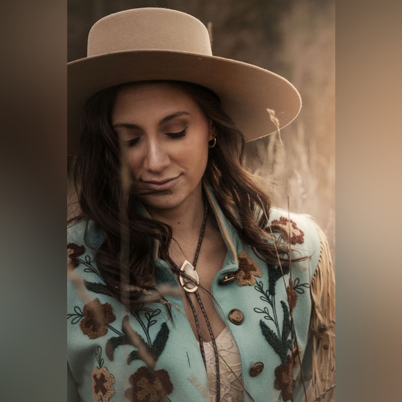 Double D Ranch Teal Embroidered Fringe Jacket - Picture 4 of 7